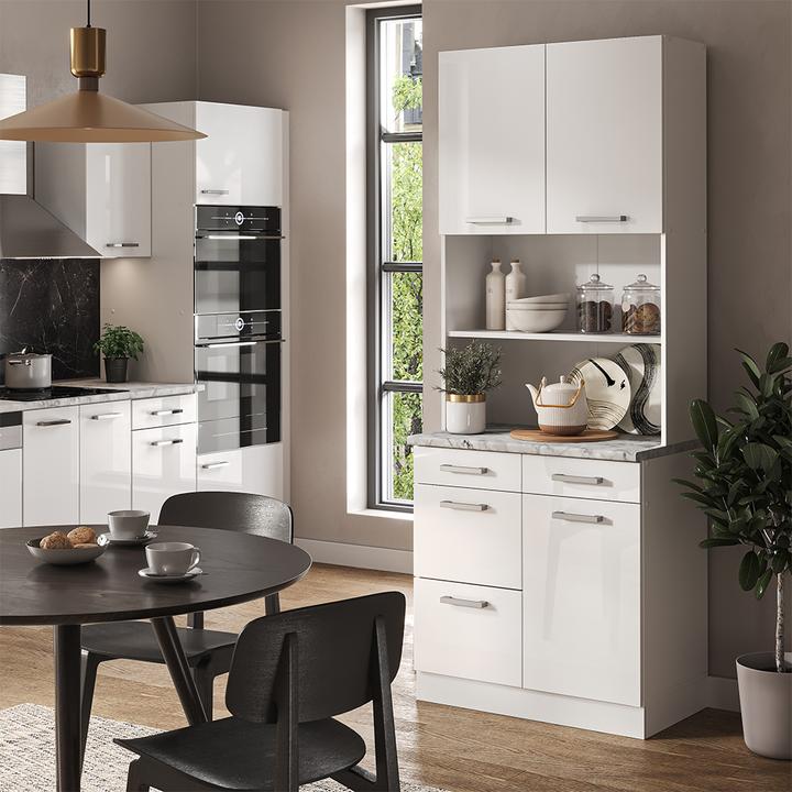 Actual product image Vicco Kitchen block R-Line, White High Gloss, 80 cm With worktop (80 x 60 x 206 cm)