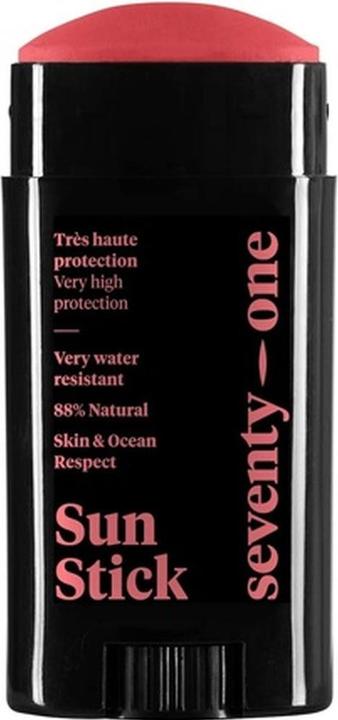 Actual product image SeventyOne Percent The Sunset Sun Stick SPF 50+ Vegan Very High Protection Water Resistant UVA 34 89% Natural (Sun spray, SPF 50+, 15 g)
