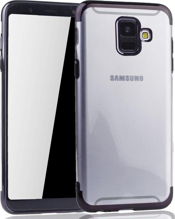 Produktbild König Design Handy Hülle Schutz Case für Samsung Galaxy A6 2018 Durchsichtig Bumper Schwarz (Samsung Galaxy J6 (2018))