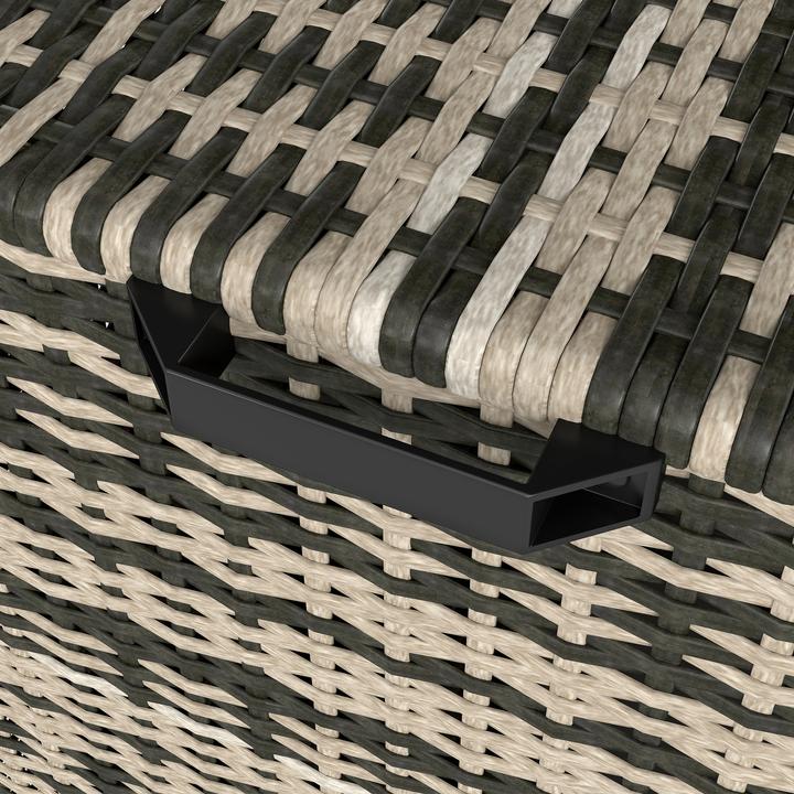 Produktbild Outsunny Rattan-Auflagenbox Stahl, PE-Rattan Mischgrau