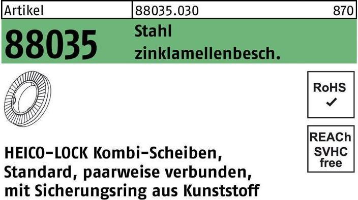 Produktbild Heico Kombischeibe R 88035 HKS- 8 Stahl flZnnc