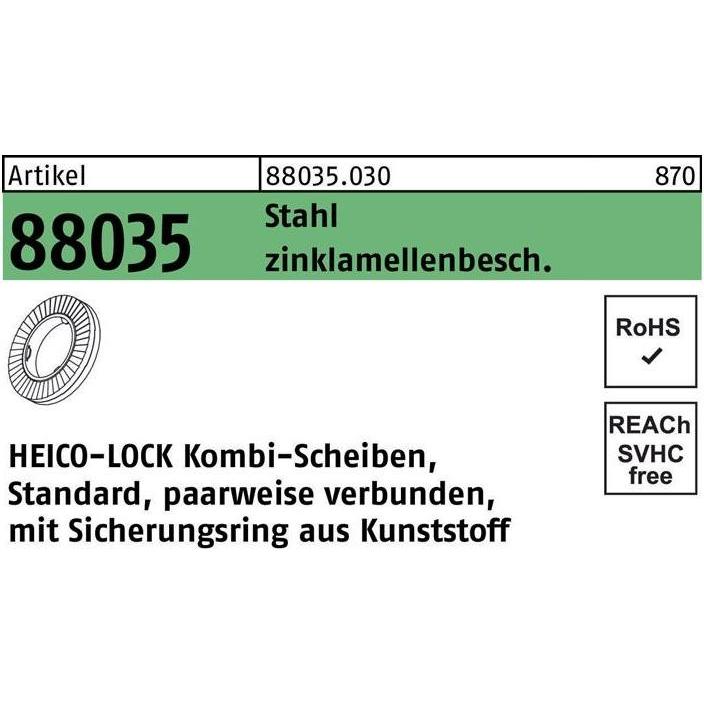 Heico, Dadi + Rondelle, Disco combinato R 88035 HKS-16 acciaio flZnnc