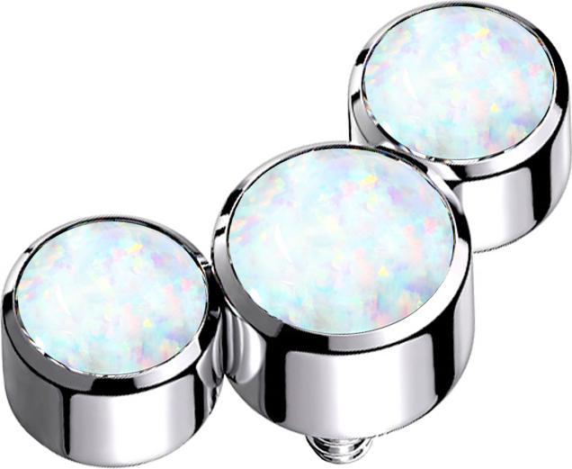 Immagine prodotto Star Piercing Dermal Anchor argento tre opali bianchi (senza ottone, Acciaio chirurgico 316L)