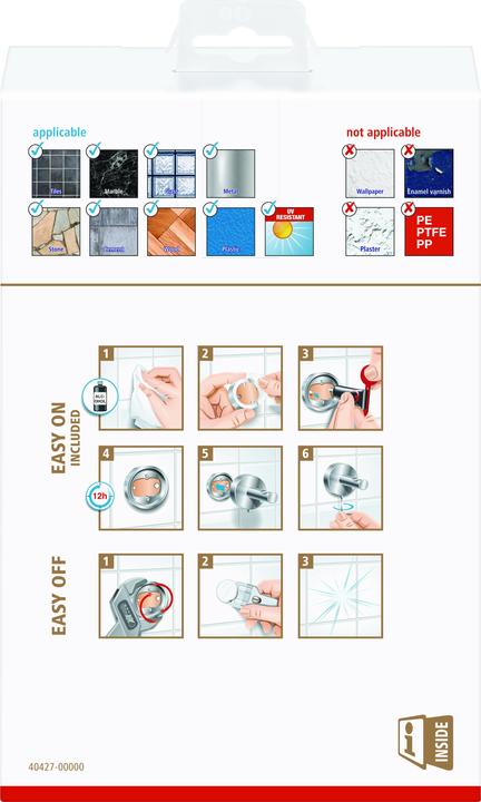 Immagine prodotto tesa Cestino doccia angolare EXXCLUSIV con soluzione adesiva senza forare