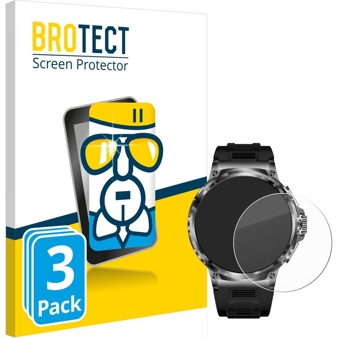 BROTECT Schutzglas Schutzfolie Glas Folie Displayschutz klar, Smartwatch Schutzfolie, Transparent
