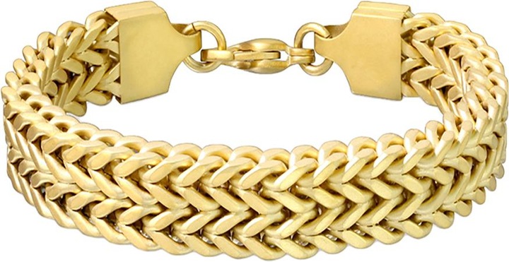 Actual product image Star Piercing Bracelet gold plated matt double row wheat (20.30 cm, without brass, Surgical steel 316L)