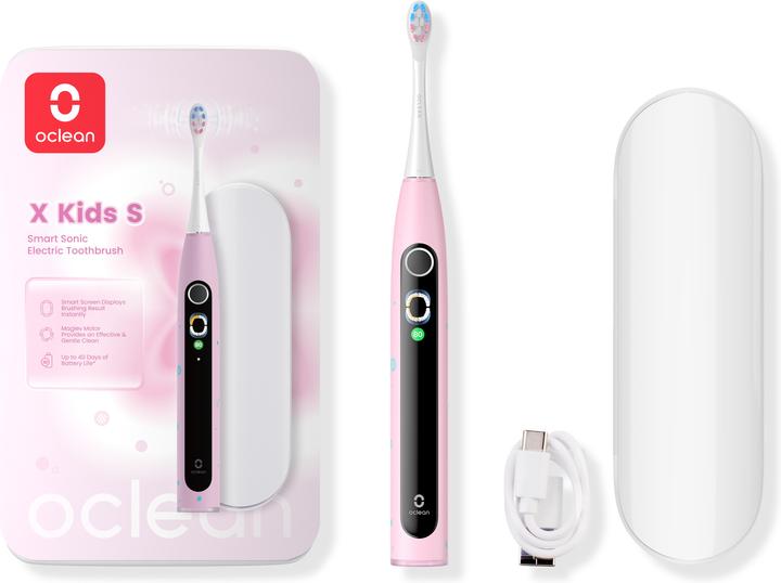 Image du produit Clean OCLEAN Brosse à dents électrique X Kids Set Rose (Brosse à dents oscillo-rotative)