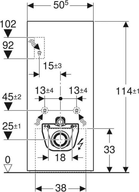 Actual product image Geberit Monolith PLUS sanitary module for wall-mounted toilet, 114cm, water connection center back