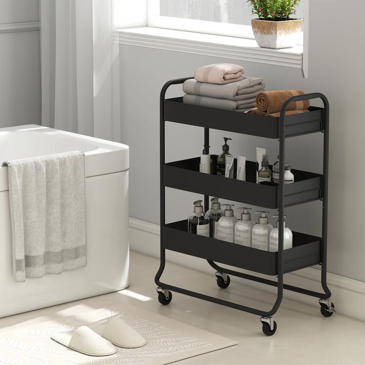 Produktbild Homcom Küchenwagen Metall Schwarz