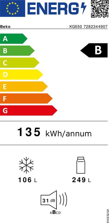 Energie-Label Beko KG550 (355 l)
