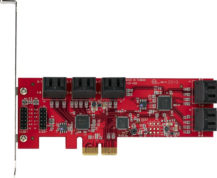 Actual product image StarTech com Carte PCI Express SATA 10 ports - Carte Contrôleur PCIe SATA - 6Gbps - ASM1166 Non-Raid