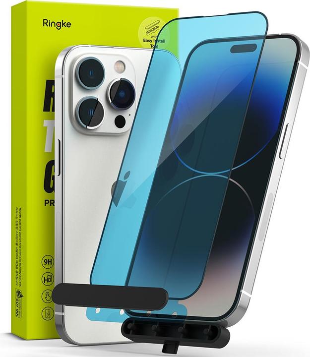 Actual product image Ringke Screen Protector for iPhone 14 Pro Max SCREEN PROTECTOR TEMPERED GLASS w installation Jig (Apple iPhone 14 Pro Max)