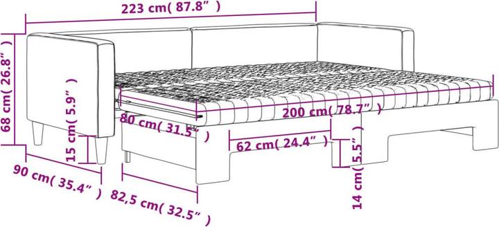 Produktbild vidaXL ausziehbares Tagesbett