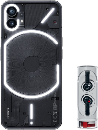 Immagine prodotto Nothing Phone (1) con Ear (Stick) (256 GB, Nero, 6.55", Doppia SIM, 50 Mpx, 5G)