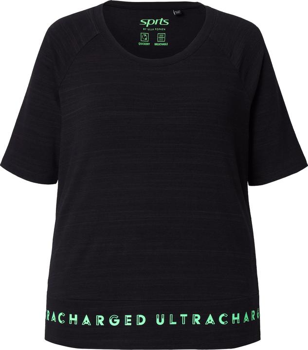 Produktbild Ulla Popken T-Shirt, Saum-Schriftzug, Classic, Rundhals, Halbarm (56)