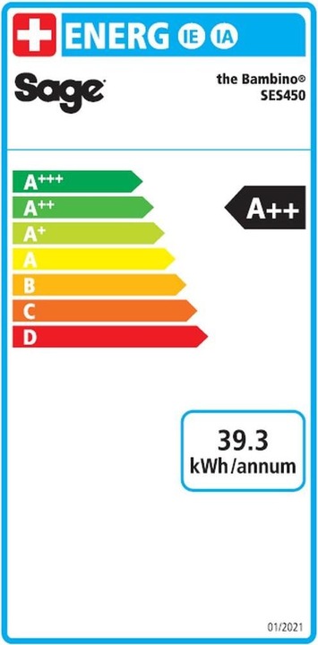 Label énergétique Sage the Bambino™ (Fiche CH)