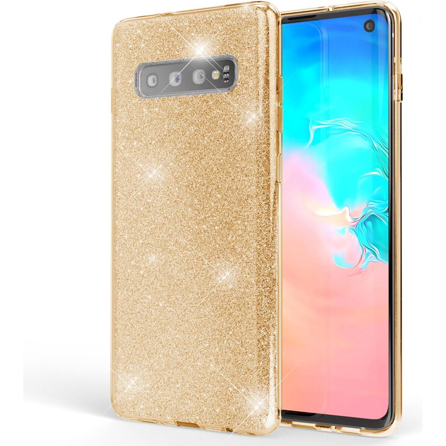 Nalia Glitzer Hülle (Samsung Galaxy S10+), Smartphone Hülle, Gold