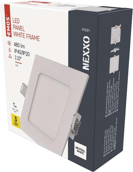 Produktbild Emos LED-Einbauleuchte NEXXO, quadratisch, weiss, 7W, neutralweiss (480 lm)