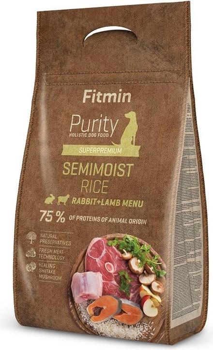 Actual product image Fitmin PURITY RICE SEMIMOIST RABBIT&LAMB 0.8kg (Adult, 4000 g)