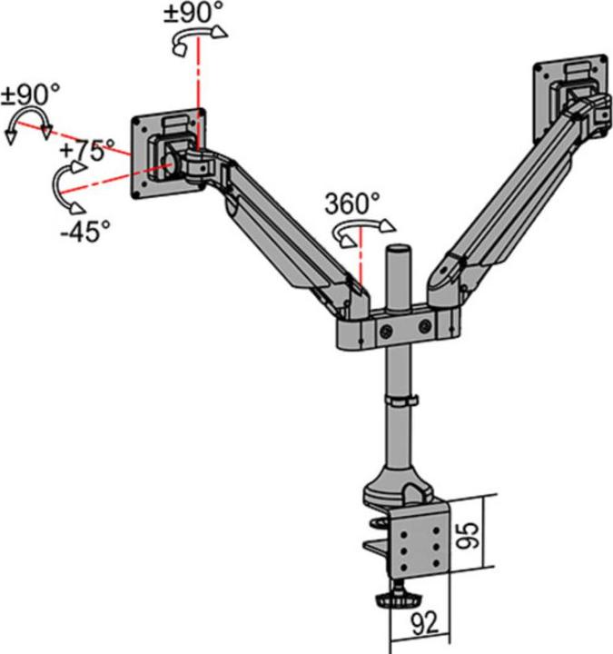 Produktbild Multibrackets Tischhalterung Gas Lift Arm Dual (Tisch, 32")