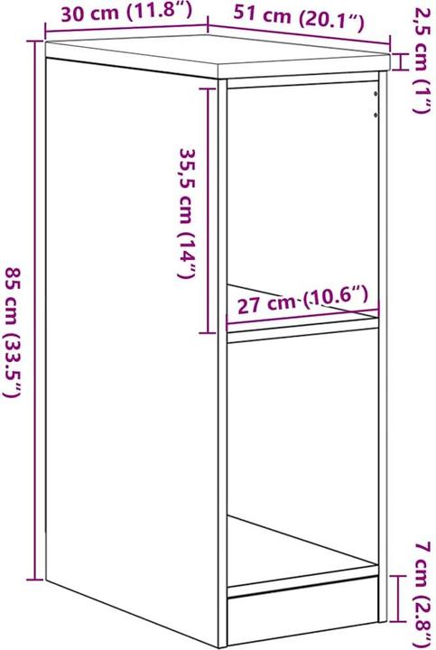 Image du produit VidaXL Armoire de rangement de garage (30 cm, 85 cm)