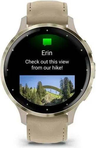 Immagine prodotto Garmin Smartwatch VENU 3S (18 mm, Acciaio inossidabile, Cuoio, Materiale sintetico, Pelle di vitello)