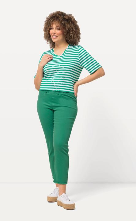 Immagine prodotto Ulla Popken Pantaloni a 7/8 modello Sienna con orli sfrangiati e taglio aderente (42)