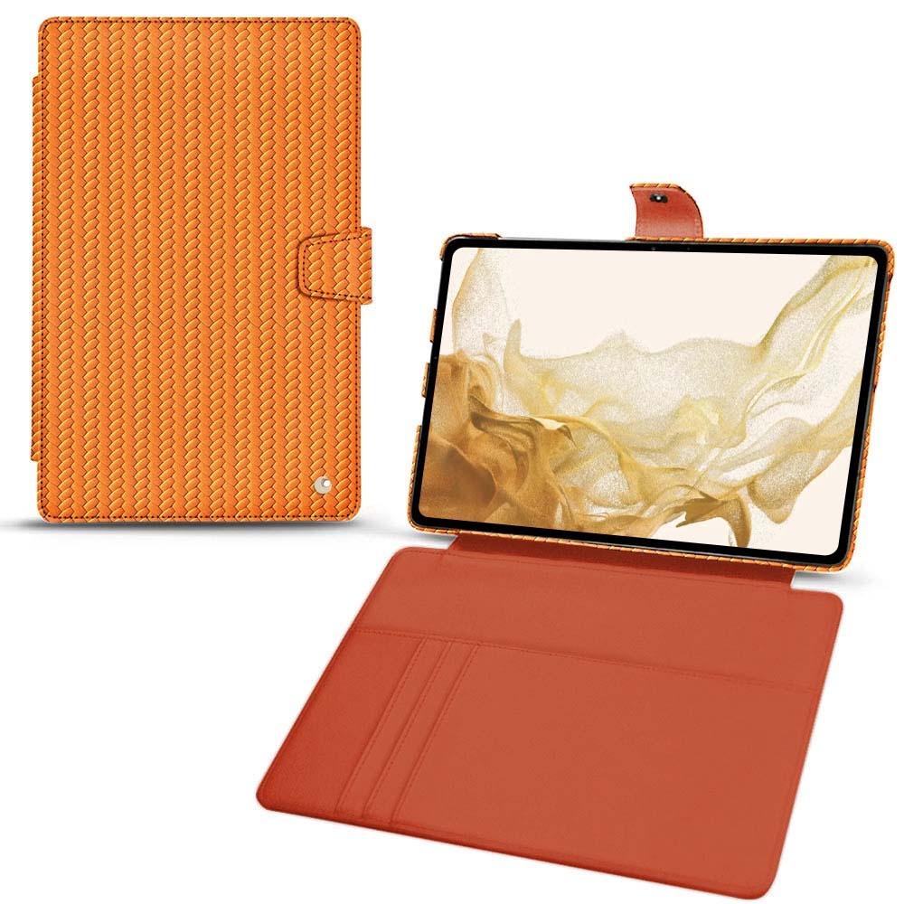 Noreve Lederschutzhülle Wallet (Galaxy Tab S8), Tablet Hülle, Orange