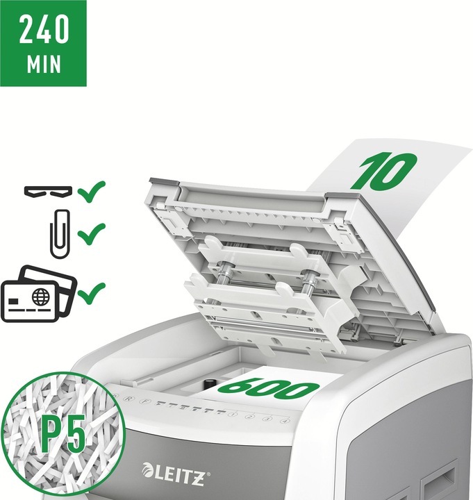 Actual product image Leitz Shredder IQ Autofeed Office Pro 600 P-5 (Particle cut)