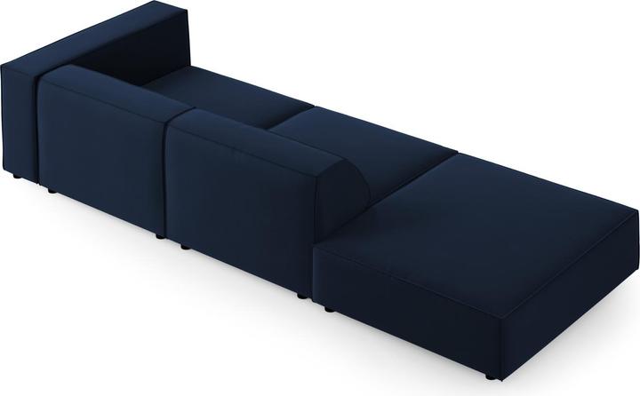 Actual product image Cosmopolitan Design Velvet Left Sofa, "Arendal", 4 Seats, Royal Blue, 262x102x70 Made in Europe