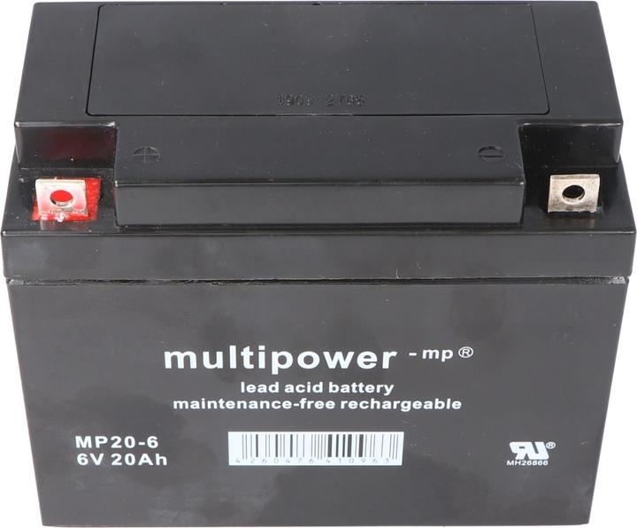 Produktbild Multipower MP20-6 Akku PB Blei, 6 Volt mit 20Ah, 2000mAh (6V)