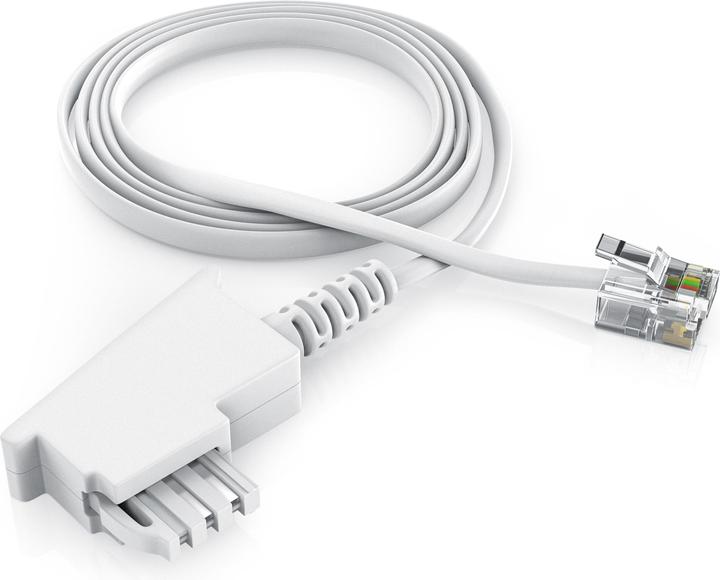 Produktbild CSL Telefonkabel Flach, TAE-F Stecker zu RJ11, Telefondose zu Telefon, Flachkabel, Fax, Anrufbeantworter