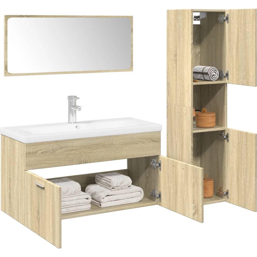 VidaXL, Badmöbelset, 3-tlg. Badmöbel-Set