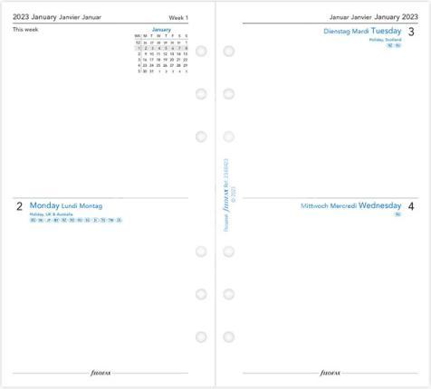 Produktbild Filofax Einlage Personal Kalendarium 2 Tage auf 1 Seite