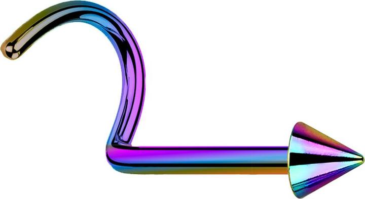 Produktbild Star Piercing Nasenstecker gebogen farbig mit Cone (ohne Messing, Chirurgenstahl 316L)
