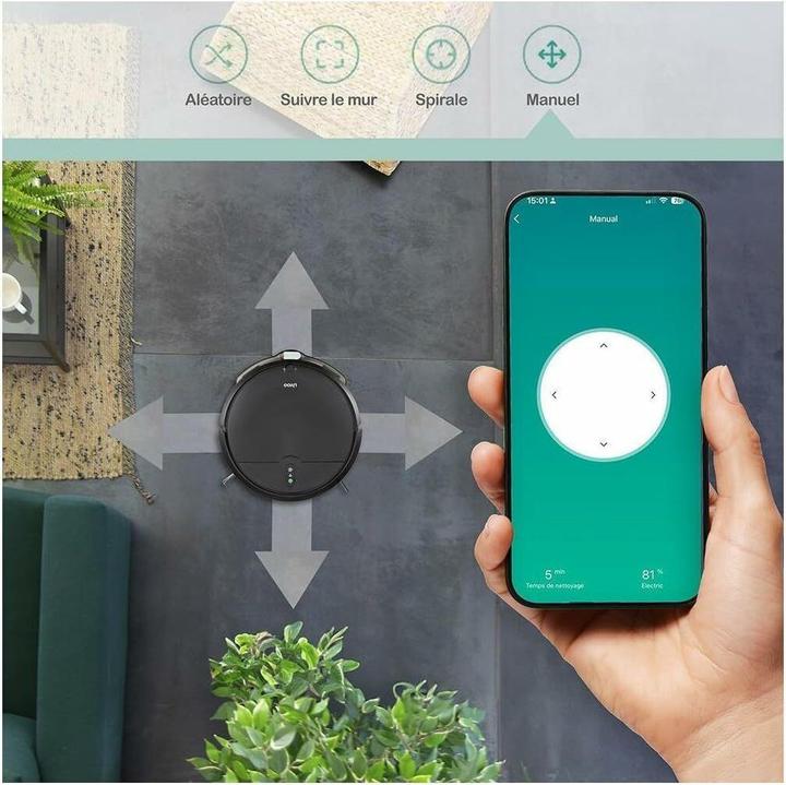 Actual product image Livoo WASH'UP Connected robot vacuum cleaner (1000 Pa, Wiping cloth)