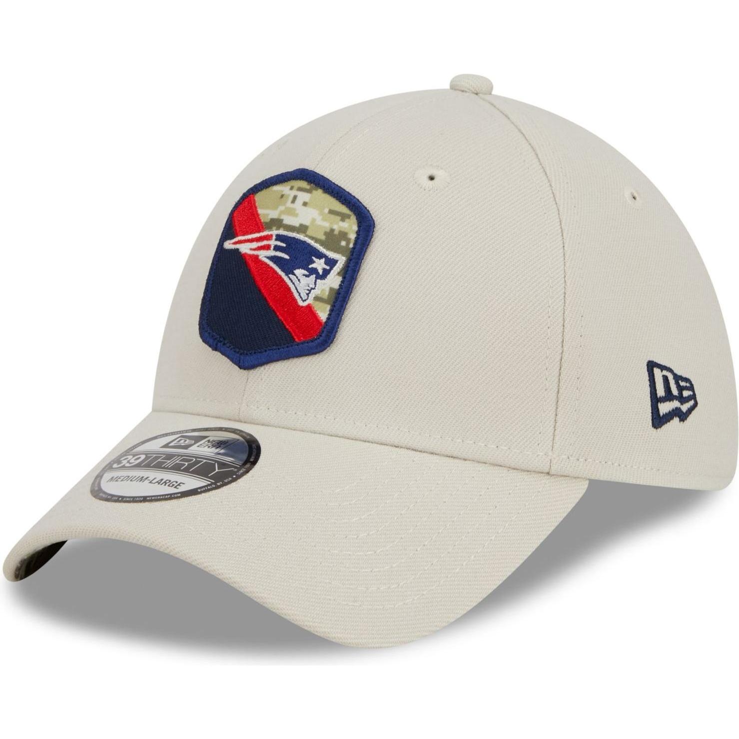 New Era, Herren, Cap, 39Thirty Cap Salute to Service New England Patriots, Beige, (M)