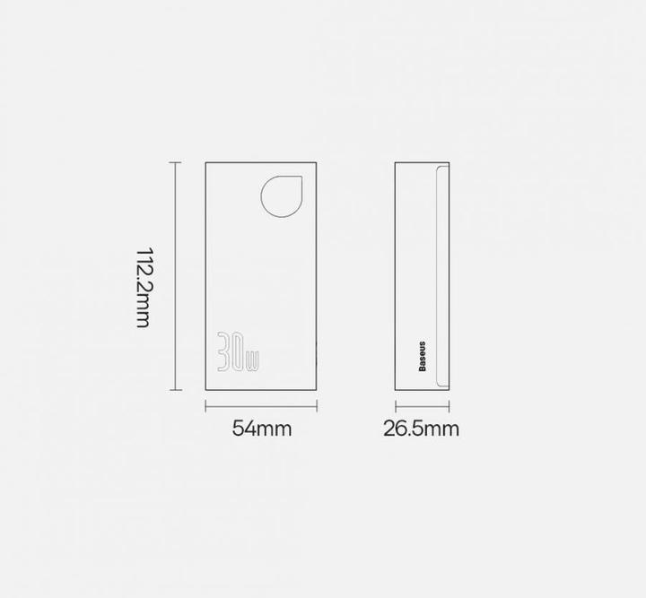 Image du produit Baseus Powerbank Adaman2 10000 mAh, 2xUSB, USB-C, 30 W (noir) (10000 mAh, 30 W, 37 Wh)