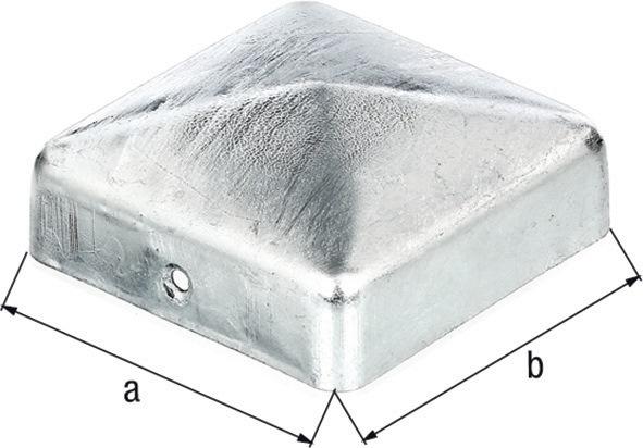 Actual product image GAH Post cap 90x90mm angular flat shape hot-dip galvanised