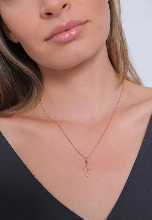 Image du produit Elli Collier Croix gravure étoile 925 en argent sterling communion (Argent sterling 925, 45 cm)
