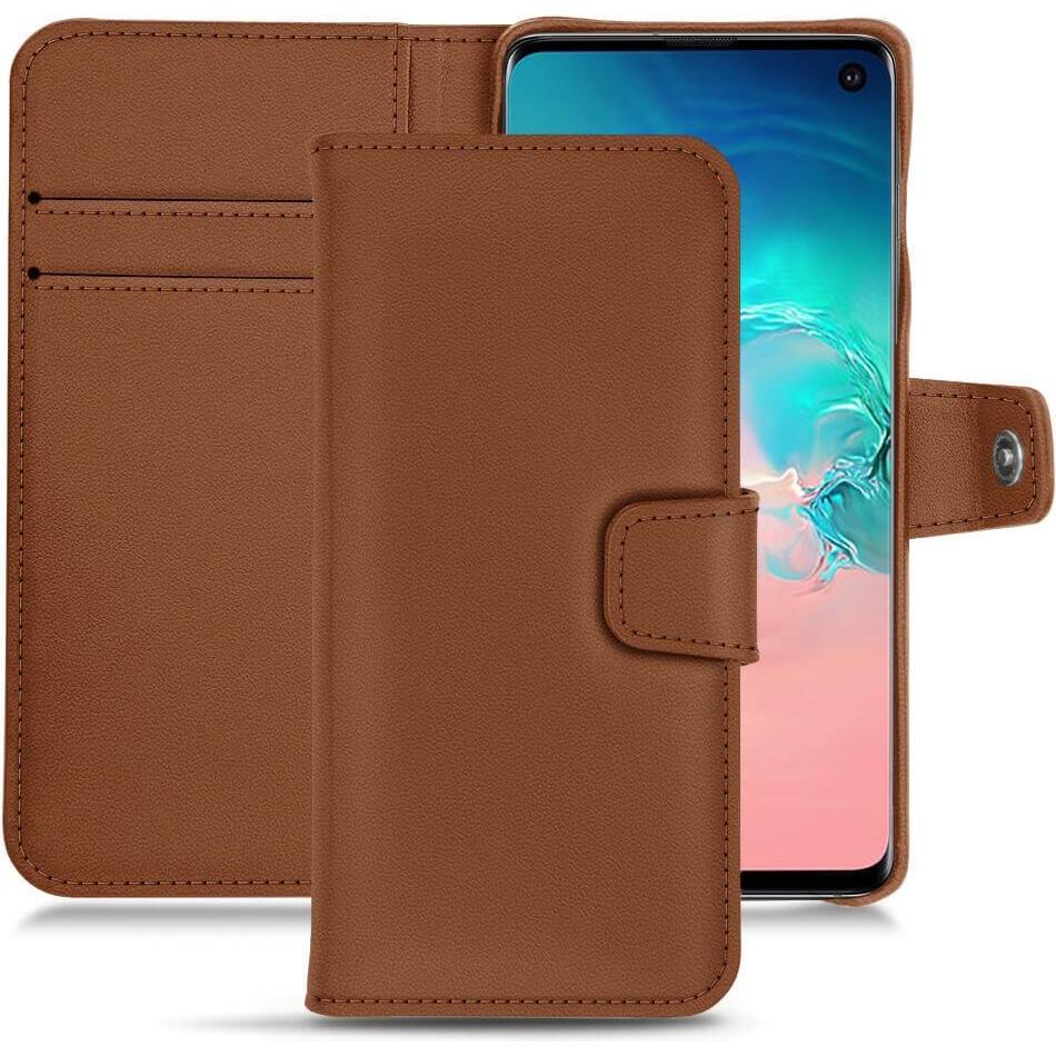 Noreve Lederschutzhülle Wallet (Samsung Galaxy S10e), Smartphone Hülle, Braun