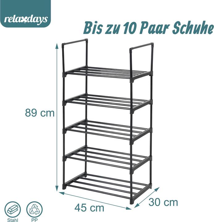 Productafbeelding Relaxdays Schuhregal (45 x 30 x 89 cm)