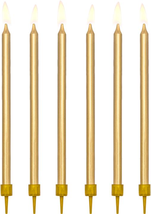 Image du produit Partydeco Bougies d'anniversaire or 12,5cm 12 pièces (12 x)