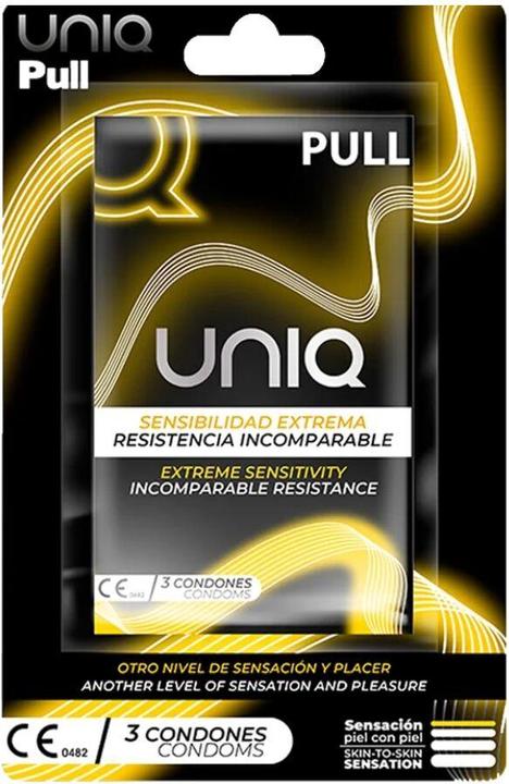 Uniq Préservatifs sans latex avec bandes de Pull, 3 pièces (3 pcs)