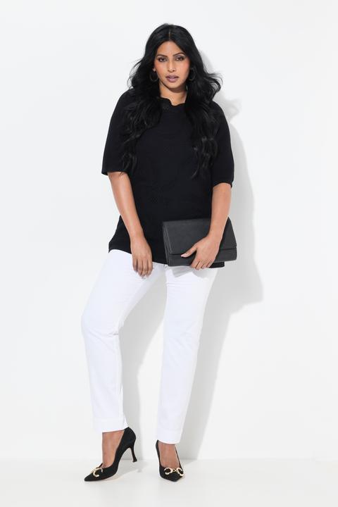 Produktbild Ulla Popken Chino-Hose, Slim, Elastikbund, Saumschlitze (44)