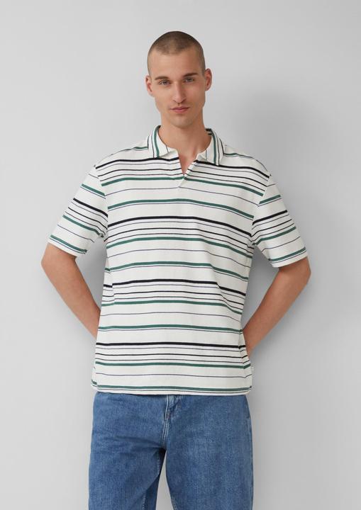 Produktbild S.Oliver Polo-Shirt Gestreiftes Polo-T-Shirt aus schwerem Jersey (M)