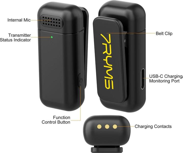 Actual product image 7Ryms Rimo S1(LN) 2.4G DUAL-Channel Wireless Microphone (7R-RIMO-S1-LN)