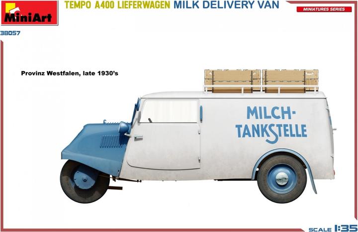 Produktbild 1:35 Tempo A400 Lieferwagen Milch