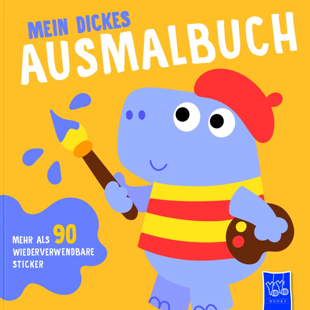 Yoyo Books Mein dickes Ausmalbuch (Cover gelb - Nilpferd)