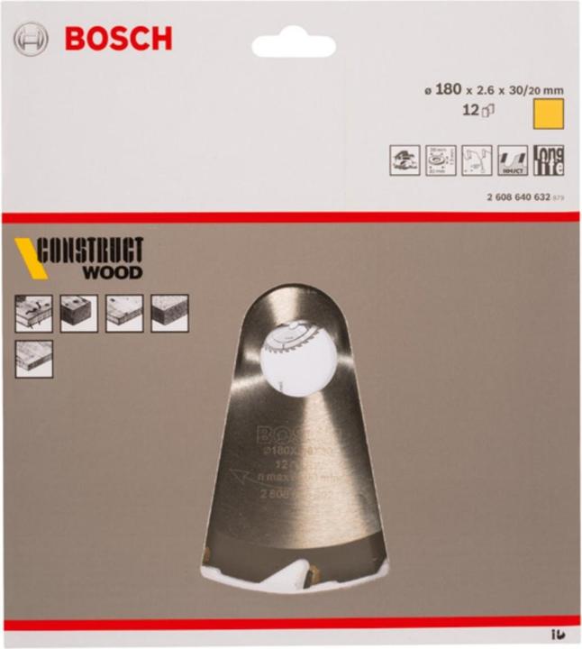 Immagine prodotto Bosch Professional Zubehör Lama circolare per legno PRO Construct, 180 x 2,6 x 30 mm